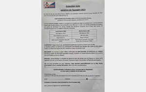 Animations vacances de la Toussaint